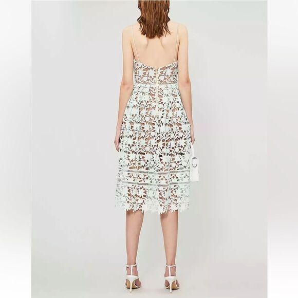Self-Portrait Azaelea Midi Green Dress Mint Size 2 - Picture 5 of 13
